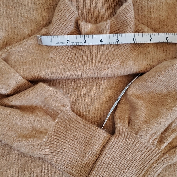 Vero Moda Fawn Tan Knit Sweater Dress Tunic Top Balloon Bishop Sleeve - Picture 6 of 6